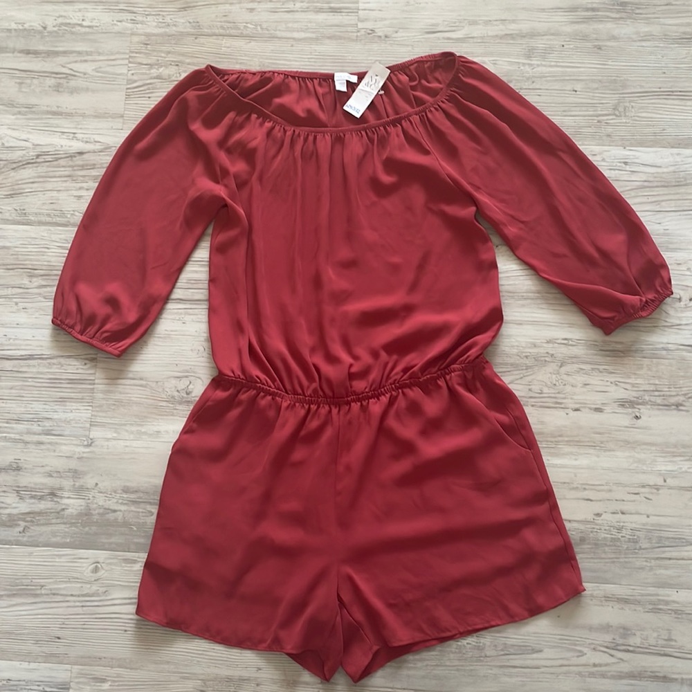 Beautiful, flowy, silk-like one piece romper from New York and Company!